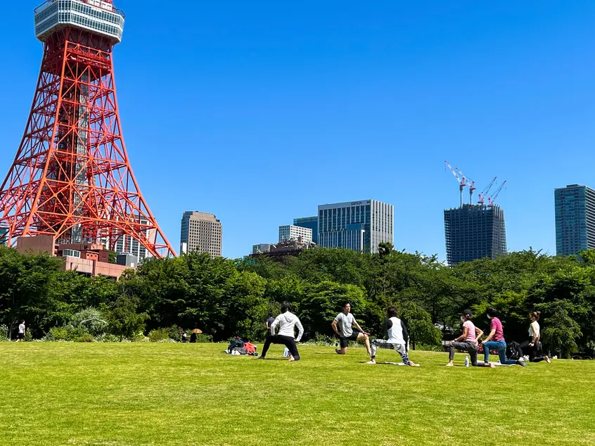 芝生ストレッチ
