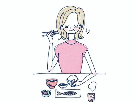 食事中の写真