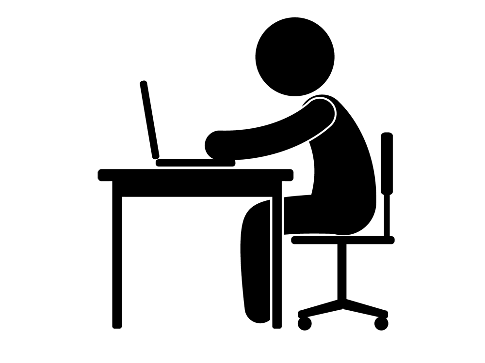 猫背姿勢の図